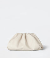The Pouch small gathered intrecciato leather clutch handbag in White