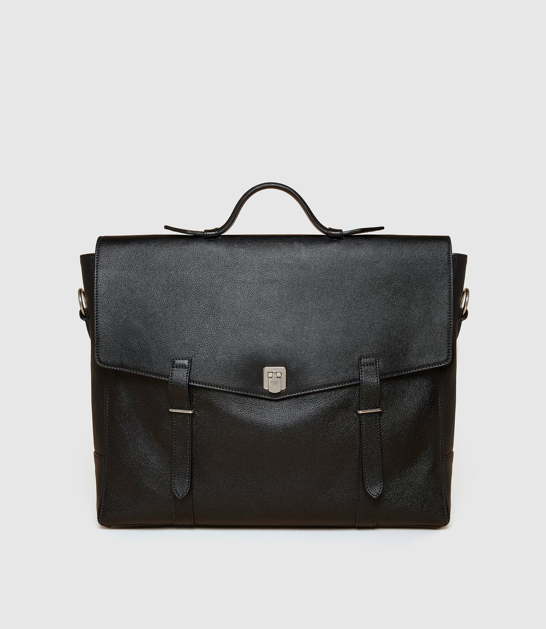 The Rider Briefcase in Buffalo Black Leather