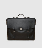 The Rider Briefcase in Buffalo Black Leather