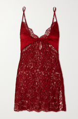 Killing Eve Moscow cutout Leavers lace and satin chemise