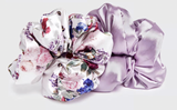 Bridgerton x Kitsch Satin Pillow Scrunchies IN Floral Multi and Purple