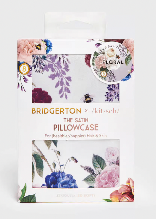 Bridgerton x Kitsch Floral Satin Pillowcase