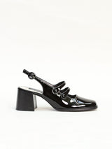 Black patent leather Mary Janes