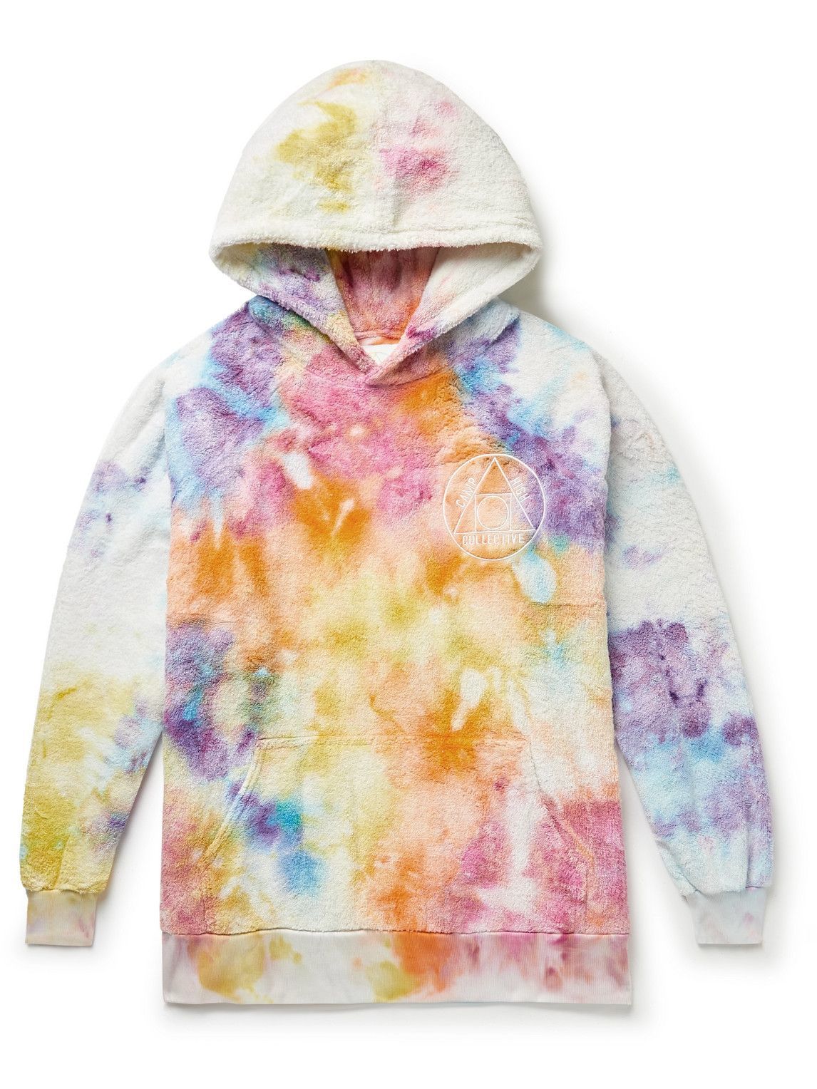 Transcendence Logo-Embroidered Tie-Dyed Cotton-Terry Hoodie