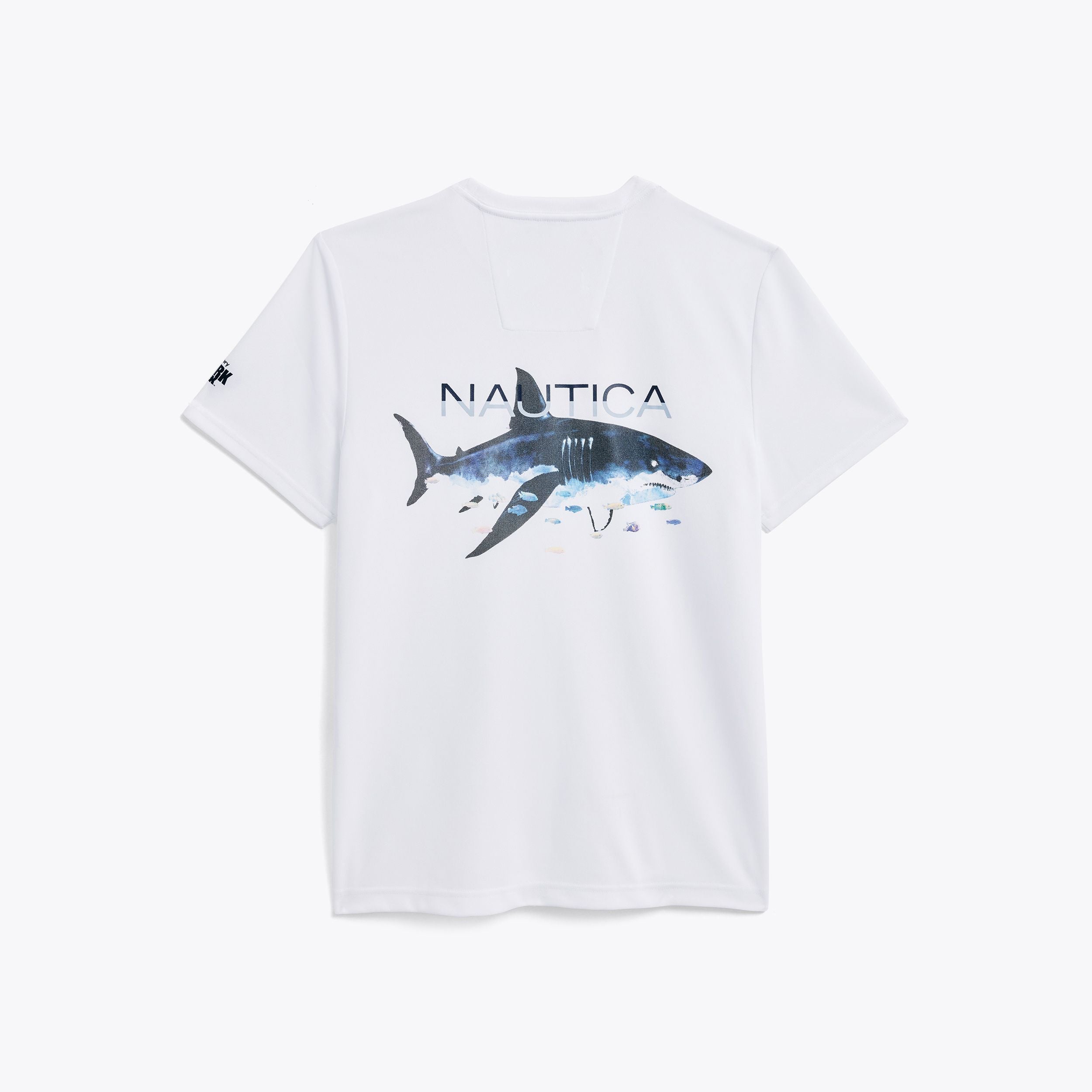NAUTICA X Shark Week SUSTAINABLY CRAFTED SHARK GRAPHIC BACK T-SHIRT IN WHITE