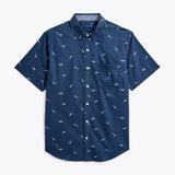 NAUTICA X Shark Week Sustainably Crafted Printed Short-Sleeve BUTTON UP Shirt IN NAVY