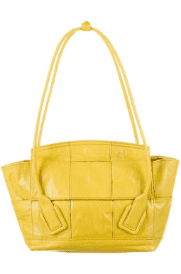 Yellow Intrecciato Arco Slouch Shoulder Tote Bag