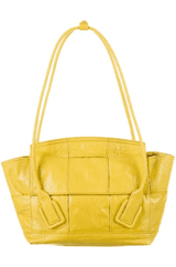 Yellow Intrecciato Arco Slouch Shoulder Tote Bag