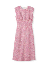 Pink Tweed Boucle Knit Dress